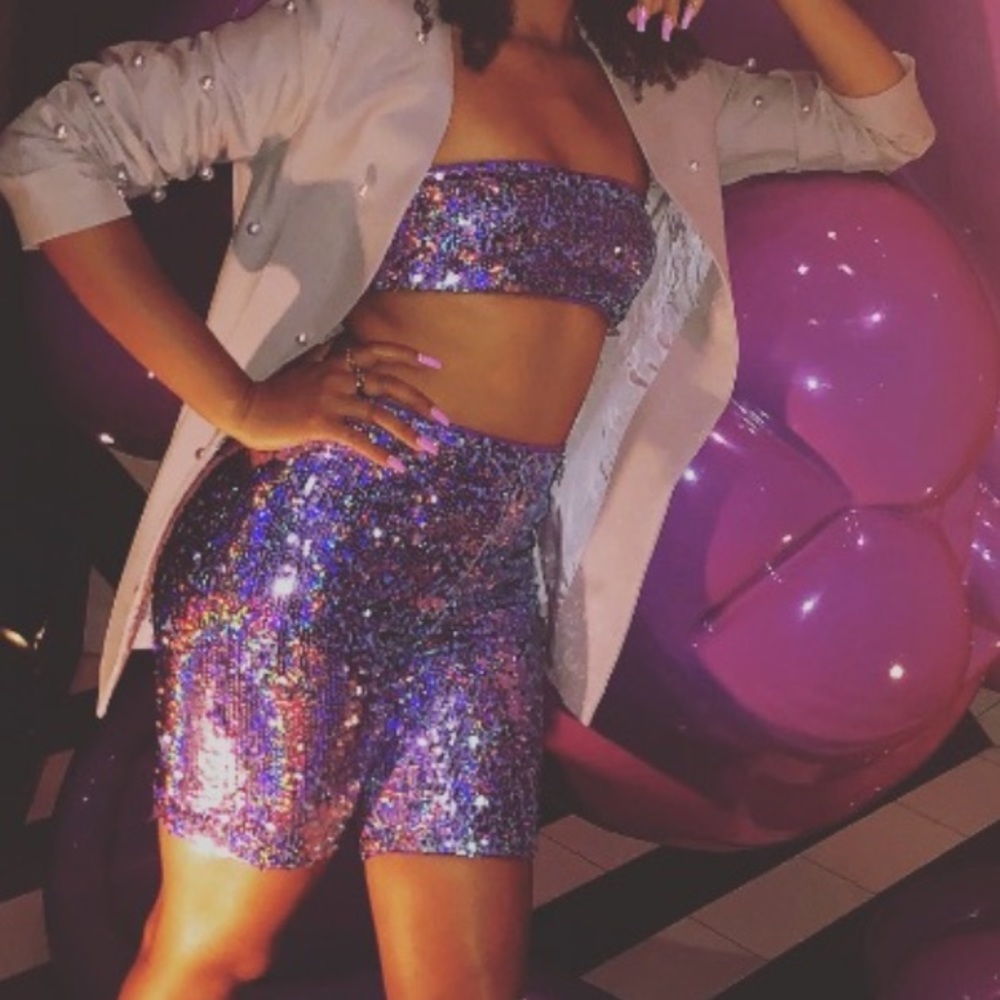 Purple sequin 2 pc set